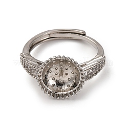 Круглые латунные микропаве прозрачные кубические цирконии регулируемые настройки колец KK-D378-35P