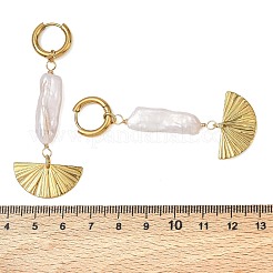 Orecchini pendenti a ventaglio con perle barocche naturali&nbsp;EJEW-JE07455