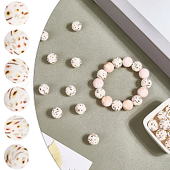 30 шт. круглые силиконовые бусины с принтом в виде подсолнуха&nbsp;SIL-SC0002-84E