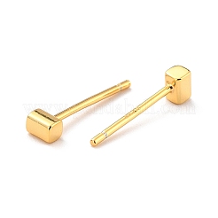 Минималистичные прямоугольные серьги-гвоздики из серебра 925 пробы EJEW-I259-06G