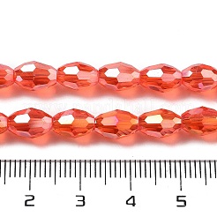 Transparentes perles de verre de galvanoplastie brins&nbsp;EGLA-A037-T6x8mm-B09