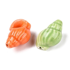 Нитка фарфоровых бусин ручной работы с принтом&nbsp;X-PORC-T133-01M