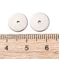 304ステンレス鋼製幾何学模様スペーサービーズ  ステンレス鋼色  変色なし  フラットラウンド  10x0.9mm  穴：1.2mm&nbsp;STAS-F362-04A-P04