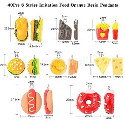 40 шт. 8 стиля подвески из непрозрачной смолы с имитацией еды&nbsp;RESI-CJ0002-95
