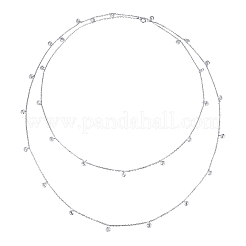 Collana a strati con cerchio geometrico in zircone argento s925&nbsp;VB4300