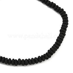 Браслеты-цепочки из натуральной лавы и синтетической бирюзы с бусинами-крестами для мужчин&nbsp;BJEW-JB12054-03