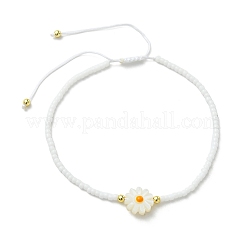Verstellbare Armbänder aus natürlichen Süßwassermuscheln und Glasperlen&nbsp;BJEW-JB13766-01