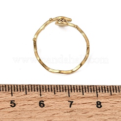 女性用304ステンレススチールカフオープンリング  葉  天然アメジストと  イオンプレーティング（ip）  ゴールドカラー  12mm  usサイズ7 1/2(17.7mm)&nbsp;GG-CBA7994-03G-09