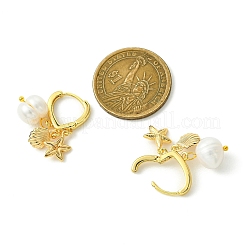 Серьги-кольца с морскими звездами EJEW-SZ0001-61