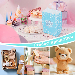 32 шт. 4-цветные бумажные сумки для хранения с принтом рождественских снежинок&nbsp;ABAG-BC0001-65