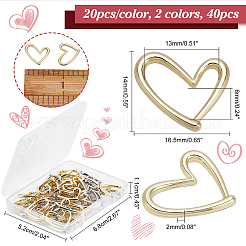 40 шт. 2-цветные соединительные кольца из сплава с покрытием стойки&nbsp;FIND-CA0004-53