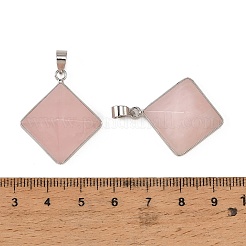 Natürlichen Rosenquarz Anhänger&nbsp;G-H359-03P-02