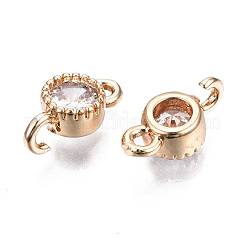 Connettori in ottone con micro pavimentazioni in zirconia cubica trasparente&nbsp;KK-S359-145B-RS