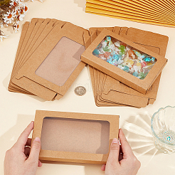 Прямоугольные бумажные коробки для печенья с прозрачным окном CON-WH0107-01A