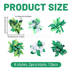 12 pièce 6 styles de décorations en polyester pour la Saint-Patrick&nbsp;AJEW-BC0010-71