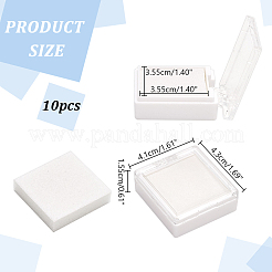 Квадратная акриловая коробка для хранения бриллиантов с губкой CON-WH0095-96