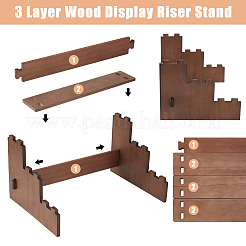 3-ярусный деревянный органайзер для ювелирных изделий с подставками для витрины ODIS-WH0058-19B