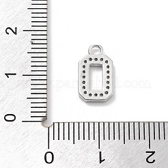 真鍮マイクロパヴェクリアキュービックジルコニアペンダント  数字のチャーム  数0  12x7x1mm  穴：1.5mm&nbsp;ZIRC-I067-02A