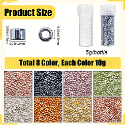 80 г 8-х видов цилиндрических бусин SEED-SC0001-27