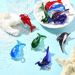 10 шт. 5-х цветные подвески ручной работы из серебряной фольги в технике лэмпворк LAMP-CJ0002-53