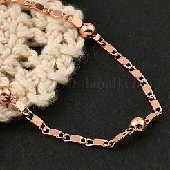 Bracciali a catena in ottone placcato a cremagliera per le donne&nbsp;BJEW-G735-03RG