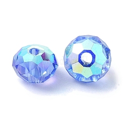 Ab色のメッキガラスビーズ  ファセットロンデル  藤紫色  6x4mm  穴：1.4mm&nbsp;EGLA-P059-03A-AB11
