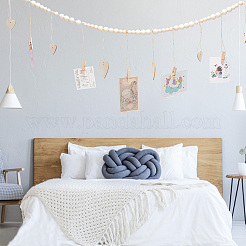 2шт 2 стиля настенный фотодисплей с гирляндой из деревянных бусин WOOD-GO0001-02