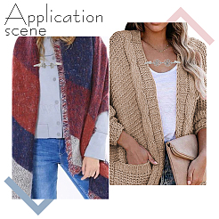 6 шт. 6 стиля ветки/морские звезды/цветы винтажный сплав и железные зажимы для кардигана&nbsp;AJEW-WR0002-09