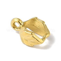 304ステンレススチール製アイスピックピンチベイル  葉  ゴールドカラー  9x4mm  穴：1mm  ピン：0.8mm&nbsp;STAS-Z058-01G-02