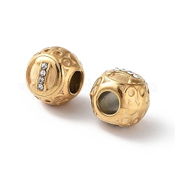 Placcatura ionica (ip) 304 perline europee in strass in acciaio inossidabile&nbsp;STAS-A092-10D-G