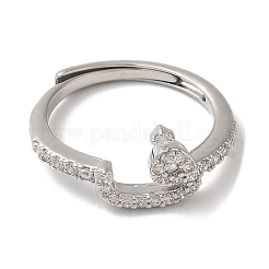 Стойка с покрытием из латуни с кубическим цирконием и арабскими буквами&nbsp;RJEW-S407-10P-09