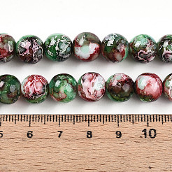 Chapelet de perles en verre baking paint&nbsp;DGLA-N003-10mm-A09