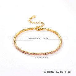 Цветной теннисный браслет из серебра с фианитами для женщин HH3219-4