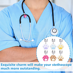 12 шт. 6 стиля эмалированный сплав стетоскоп подвеска украшения&nbsp;HJEW-OC00129