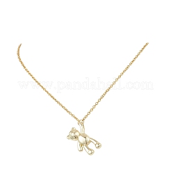 Женские ожерелья-цепочки с подвеской в виде медведя из сплава 304 из нержавеющей стали&nbsp;NJEW-JN05739