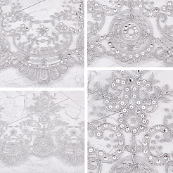 Блестящая вышивка цветок полиэстер кружевная отделка OCOR-GF0002-44A