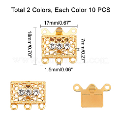 Латунь филигрань коробка застежками&nbsp;KK-PH0004-46