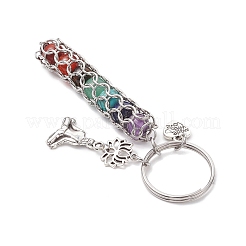 Брелки для йоги с натуральным аметистом&nbsp;KEYC-JKC01221-02