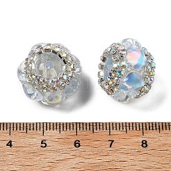 Акриловые бусины-рондели со стразами OACR-S048-02E