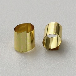 プラスチックチューブビーズ  コラム  ゴールド  3x2mm  穴：1.8mm  約52941個/500g&nbsp;KY-WH0046-148B