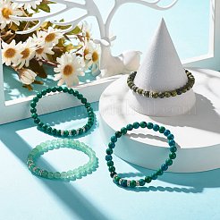 女性用ジェムストーンラウンドビーズストレッチブレスレット  内径：2-1/4インチ（5.8cm）&nbsp;BJEW-JB07713