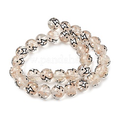 Светящиеся стеклянные бусины ручной работы с эмалью золотого песка LAMP-U004-08H