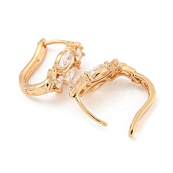 Латунные серьги-кольца из прозрачного кубического циркония EJEW-A107-09B-KCG