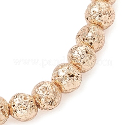 Bracelets extensibles en perles rondes de pierre de lave naturelle électrolytique pour femmes et hommes&nbsp;BJEW-JB11982-03