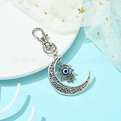 Подвеска из сплава в тибетском стиле «Рука и Луна» Хамса&nbsp;HJEW-JM01472