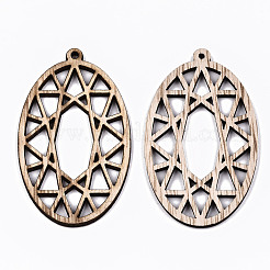 Grands pendentifs en bois creux non finis&nbsp;WOOD-N006-126