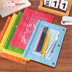 5 шт. двухцветная ткань Оксфорд с футлярами для ручек из сплава для папки-регистратора на 5 кольцах AJEW-CP0007-99B