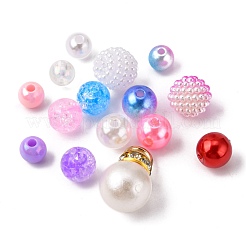 640個15スタイルアクリルビーズセット  ラウンド  ミックスカラー  6x5mm  穴：1.8mm&nbsp;DIY-FS0002-47