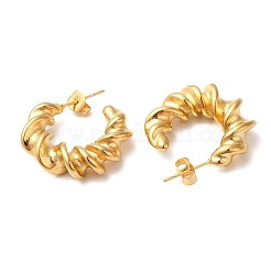 Ионное покрытие (ip) серьги из нержавеющей стали 304 витые круглые&nbsp;X-EJEW-K244-29G