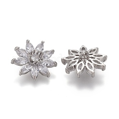 Пуговицы на хвостовике из латуни с микропейвом и прозрачным кубическим цирконием KK-H738-23P